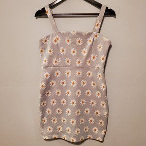 NWT Forever 21 Light Blue with Daisy Print Dress Adjustable Straps Size Large